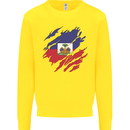 Torn Haiti Flag Haitian Day Football Kids Sweatshirt Jumper Yellow