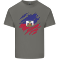 Torn Haiti Flag Haitian Day Football Kids T-Shirt Childrens Charcoal