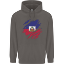 Torn Haiti Flag Haitian Day Football Mens 80% Cotton Hoodie Charcoal