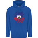 Torn Haiti Flag Haitian Day Football Mens 80% Cotton Hoodie Royal Blue