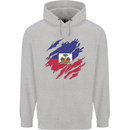 Torn Haiti Flag Haitian Day Football Mens 80% Cotton Hoodie Sports Grey