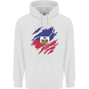 Torn Haiti Flag Haitian Day Football Mens 80% Cotton Hoodie White