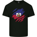 Torn Haiti Flag Haitian Day Football Mens Cotton T-Shirt Tee Top Black
