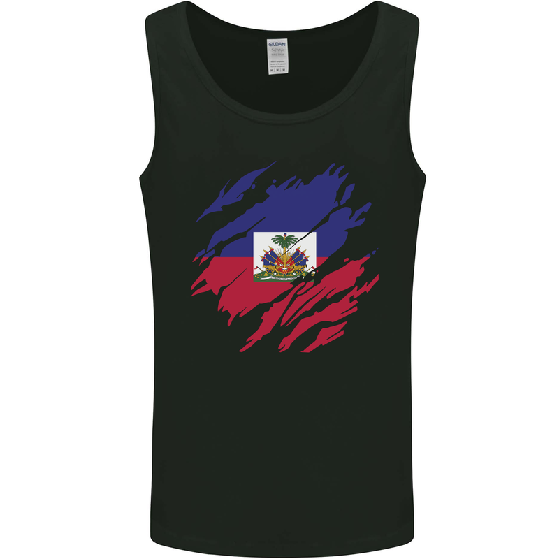 Torn Haiti Flag Haitian Day Football Mens Vest Tank Top Black