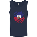 Torn Haiti Flag Haitian Day Football Mens Vest Tank Top Navy Blue