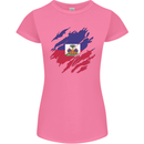 Torn Haiti Flag Haitian Day Football Womens Petite Cut T-Shirt Azalea