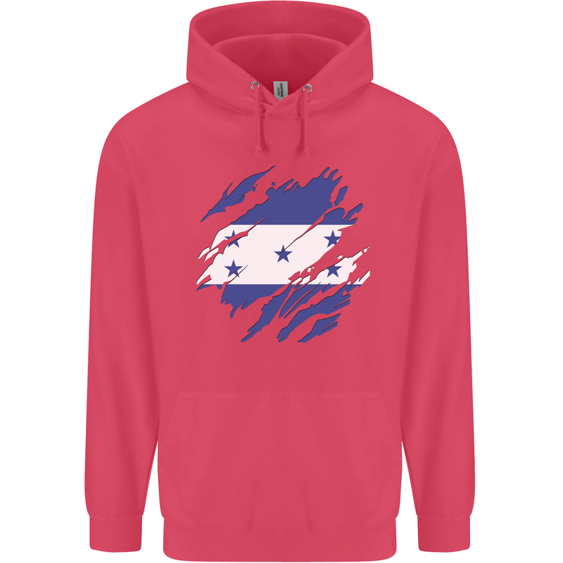Torn Honduras Flag Honduran Day Football Childrens Kids Hoodie Heliconia