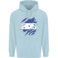 Torn Honduras Flag Honduran Day Football Childrens Kids Hoodie Light Blue