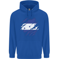 Torn Honduras Flag Honduran Day Football Childrens Kids Hoodie Royal Blue