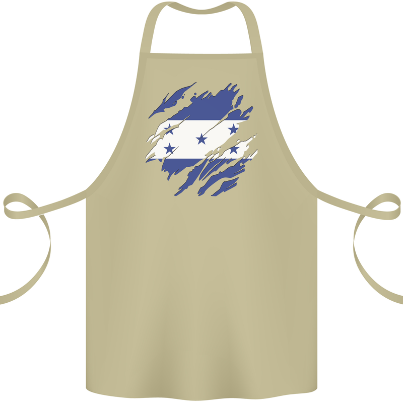 Torn Honduras Flag Honduran Day Football Cotton Apron 100% Organic Khaki