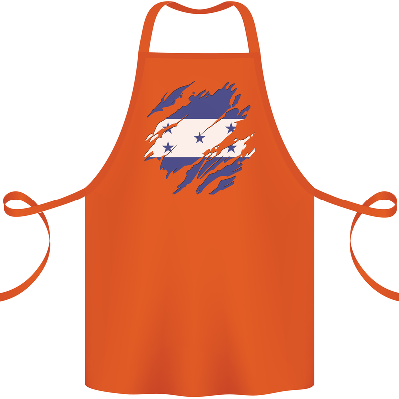 Torn Honduras Flag Honduran Day Football Cotton Apron 100% Organic Orange
