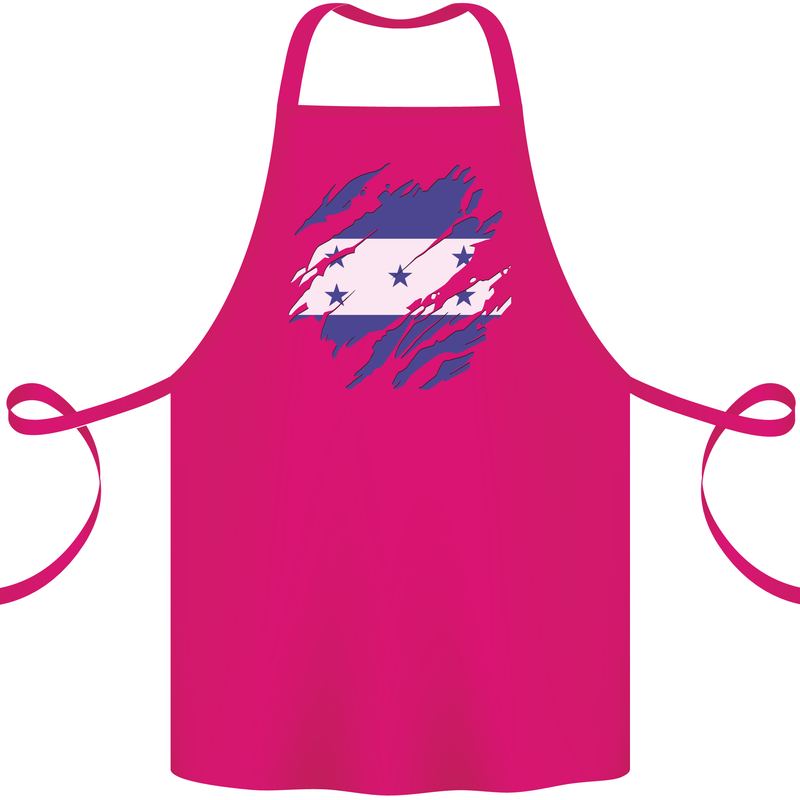 Torn Honduras Flag Honduran Day Football Cotton Apron 100% Organic Pink