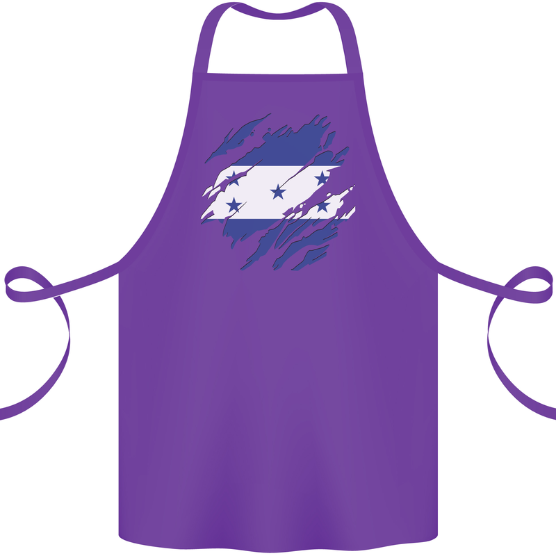Torn Honduras Flag Honduran Day Football Cotton Apron 100% Organic Purple