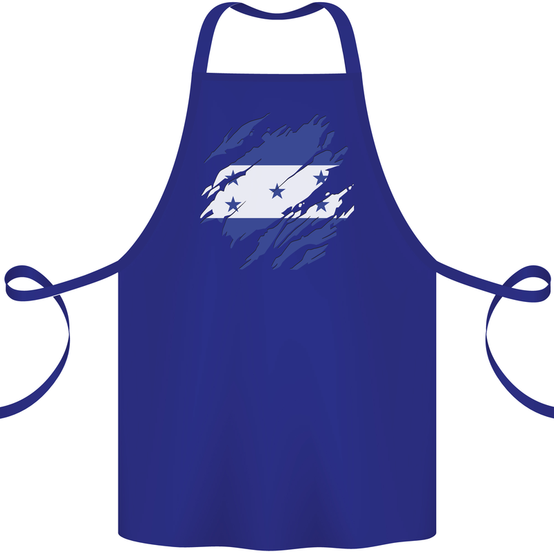 Torn Honduras Flag Honduran Day Football Cotton Apron 100% Organic Royal Blue