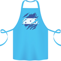 Torn Honduras Flag Honduran Day Football Cotton Apron 100% Organic Turquoise
