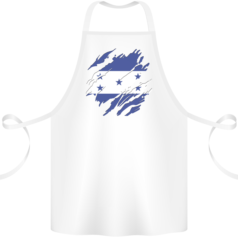 Torn Honduras Flag Honduran Day Football Cotton Apron 100% Organic White