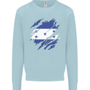 Torn Honduras Flag Honduran Day Football Kids Sweatshirt Jumper Light Blue