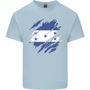 Torn Honduras Flag Honduran Day Football Kids T-Shirt Childrens Light Blue