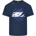 Torn Honduras Flag Honduran Day Football Kids T-Shirt Childrens Navy Blue