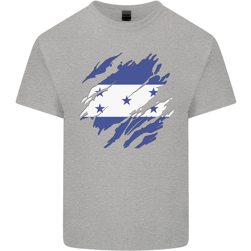Torn Honduras Flag Honduran Day Football Kids T-Shirt Childrens Sports Grey