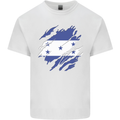 Torn Honduras Flag Honduran Day Football Kids T-Shirt Childrens White