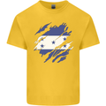 Torn Honduras Flag Honduran Day Football Kids T-Shirt Childrens Yellow