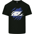 Torn Honduras Flag Honduran Day Football Mens Cotton T-Shirt Tee Top Black