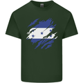 Torn Honduras Flag Honduran Day Football Mens Cotton T-Shirt Tee Top Forest Green