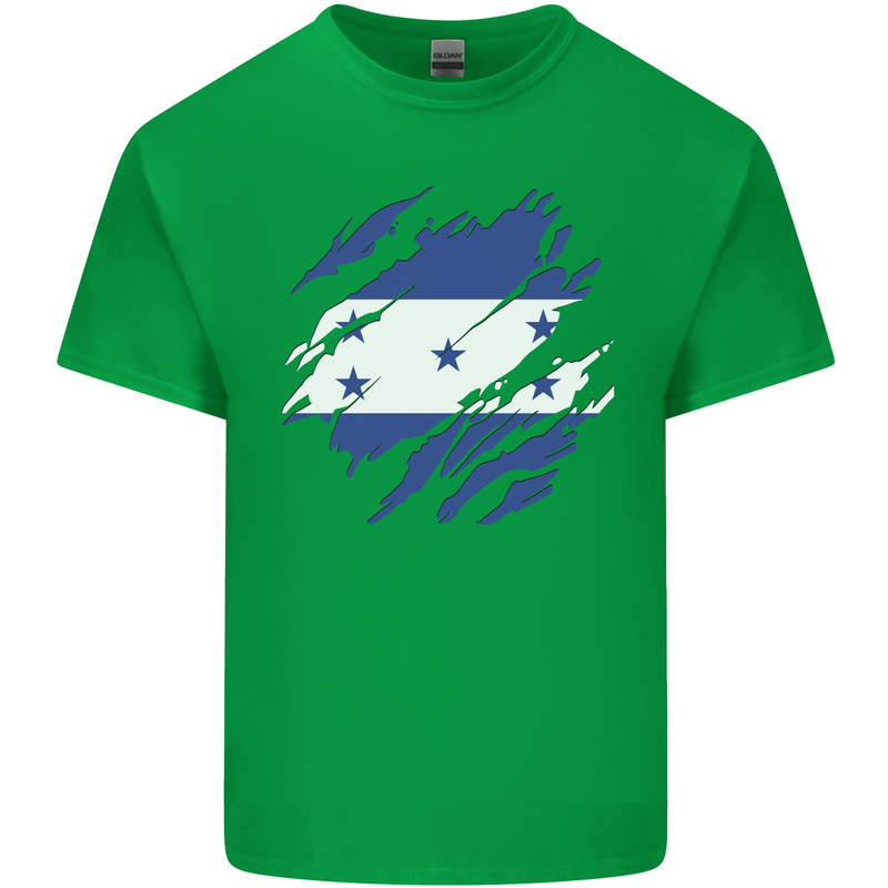 Torn Honduras Flag Honduran Day Football Mens Cotton T-Shirt Tee Top Irish Green