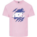 Torn Honduras Flag Honduran Day Football Mens Cotton T-Shirt Tee Top Light Pink
