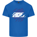 Torn Honduras Flag Honduran Day Football Mens Cotton T-Shirt Tee Top Royal Blue