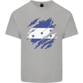 Torn Honduras Flag Honduran Day Football Mens Cotton T-Shirt Tee Top Sports Grey
