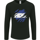Torn Honduras Flag Honduran Day Football Mens Long Sleeve T-Shirt Black