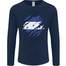 Torn Honduras Flag Honduran Day Football Mens Long Sleeve T-Shirt Navy Blue