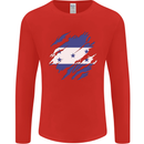 Torn Honduras Flag Honduran Day Football Mens Long Sleeve T-Shirt Red