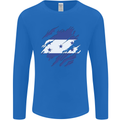 Torn Honduras Flag Honduran Day Football Mens Long Sleeve T-Shirt Royal Blue