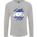 Torn Honduras Flag Honduran Day Football Mens Long Sleeve T-Shirt Sports Grey