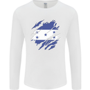 Torn Honduras Flag Honduran Day Football Mens Long Sleeve T-Shirt White