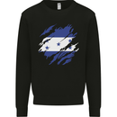 Torn Honduras Flag Honduran Day Football Mens Sweatshirt Jumper Black