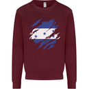 Torn Honduras Flag Honduran Day Football Mens Sweatshirt Jumper Maroon