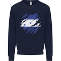Torn Honduras Flag Honduran Day Football Mens Sweatshirt Jumper Navy Blue