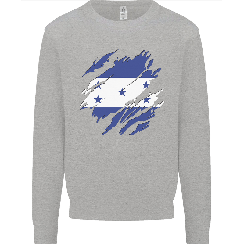 Torn Honduras Flag Honduran Day Football Mens Sweatshirt Jumper Sports Grey