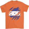 Torn Honduras Flag Honduran Day Football Mens T-Shirt 100% Cotton Orange