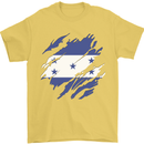 Torn Honduras Flag Honduran Day Football Mens T-Shirt 100% Cotton Yellow