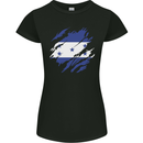 Torn Honduras Flag Honduran Day Football Womens Petite Cut T-Shirt Black