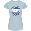 Torn Honduras Flag Honduran Day Football Womens Petite Cut T-Shirt Light Blue