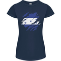 Torn Honduras Flag Honduran Day Football Womens Petite Cut T-Shirt Navy Blue
