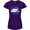 Torn Honduras Flag Honduran Day Football Womens Petite Cut T-Shirt Purple