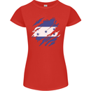 Torn Honduras Flag Honduran Day Football Womens Petite Cut T-Shirt Red
