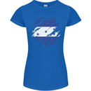 Torn Honduras Flag Honduran Day Football Womens Petite Cut T-Shirt Royal Blue